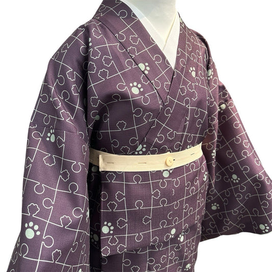 YOURかんたん着物 ネコ足パズル | パズルの中のネコ足がポイントの可愛い着物