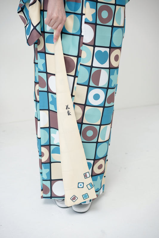 YOURかんたん着物 アソートメントボックス | 大胆な幾何学柄がポップな着物