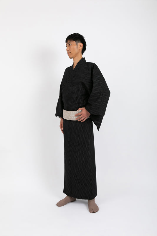 YOURかんたん着物 花織風ドット模様 | 紬のような風合いのカジュアルなデザイン