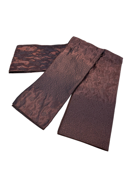 YOURかんたん着物・帯バリエーション 変わり文庫帯バージョン-ブラウン