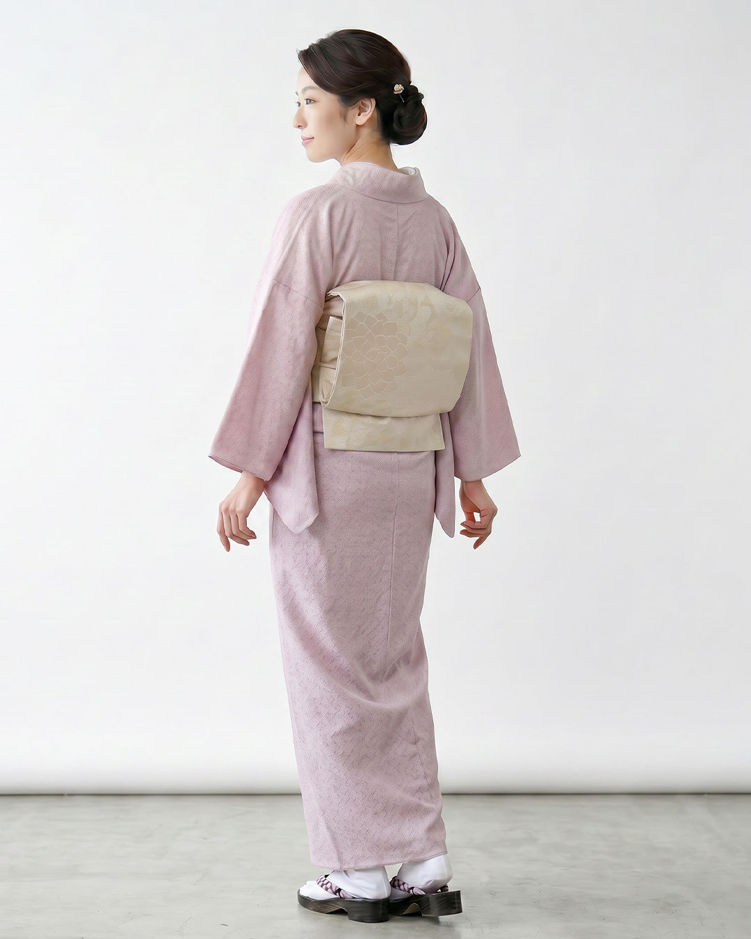 YOURかんたん帯 シャンパンゴールド花紋様 Fサイズ | 大人のお太鼓作り帯
