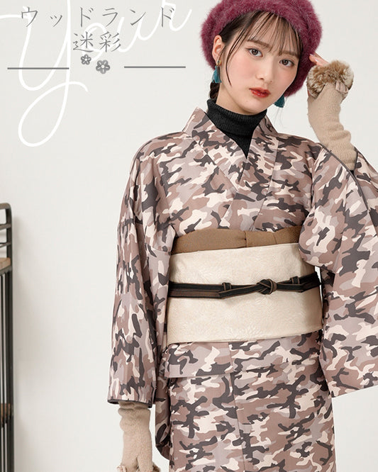 YOUR かんたん着物 ウッドランド迷彩 | カモフラ柄を上品に表現したスタイリッシュな着物
