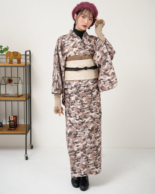 YOUR かんたん着物 ウッドランド迷彩 | カモフラ柄を上品に表現したスタイリッシュな着物