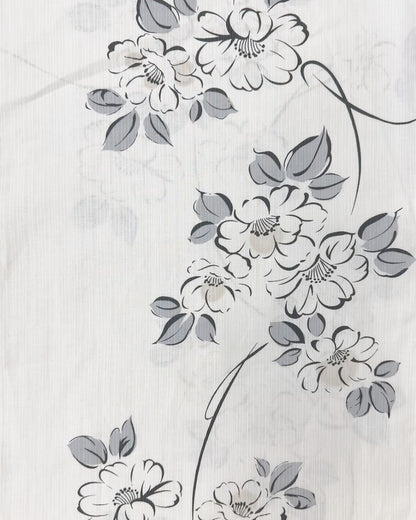 YOUR 簡約浴衣 龜背竹圖樣 | 清爽復古摩登的可水洗聚酯纖維浴衣，在水藍色底色上大膽的棕色葉子圖案顯得格外亮眼