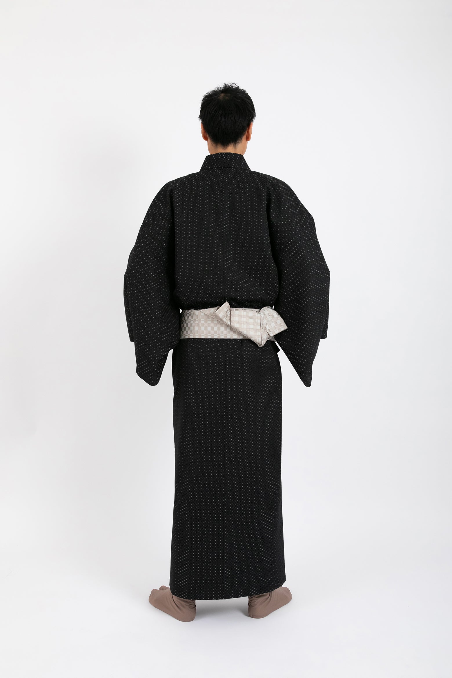 単衣 唐花模様 染と織の手織り紬 （帯のアトリエ花邑-hanamura